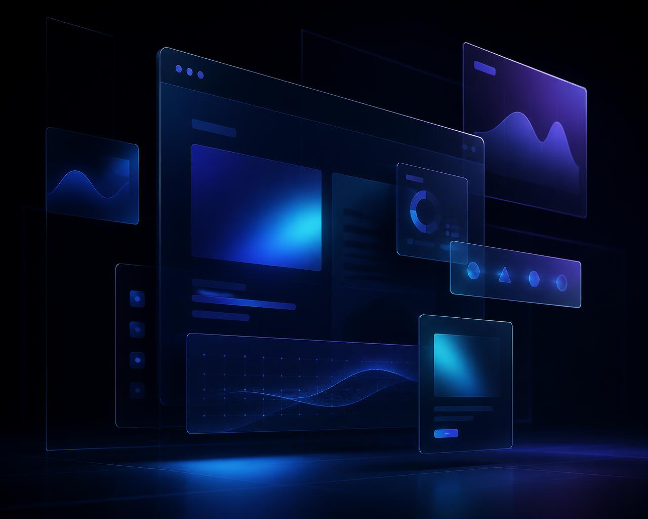 Abstract illustration of modern website interfaces built by CorePixelLabs